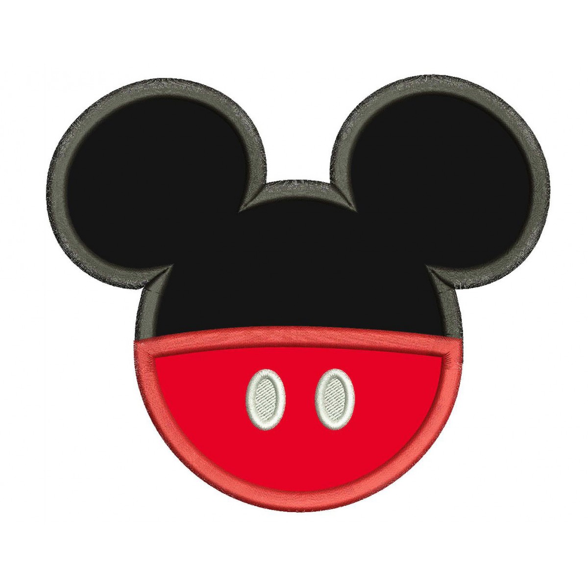 Mickey Mouse Head Embroidery Applique Design