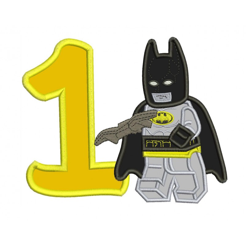 1st Birthday Lego Batman Applique Design