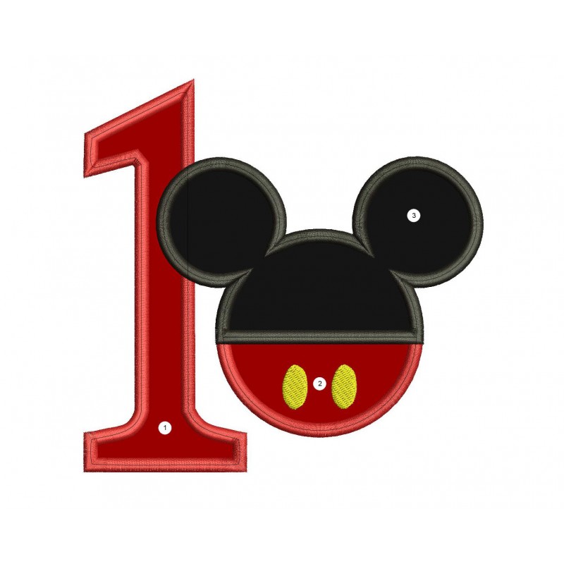 1st Mickey Ears Applique Design - Mickey Head Applique