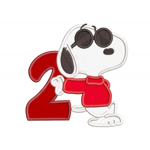 2nd Birthday Boy Snoopy Applique Design