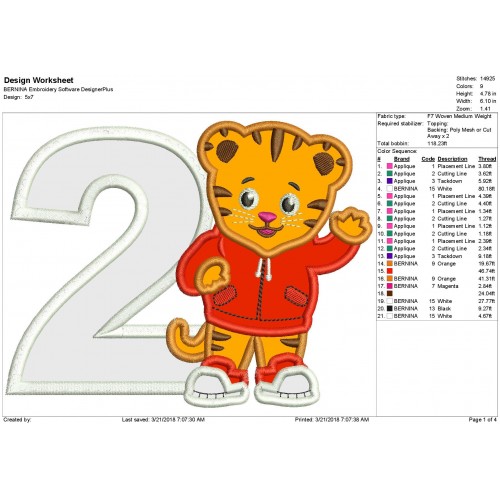 2nd Birthday Daniel Tiger Neighborhood Applique Design