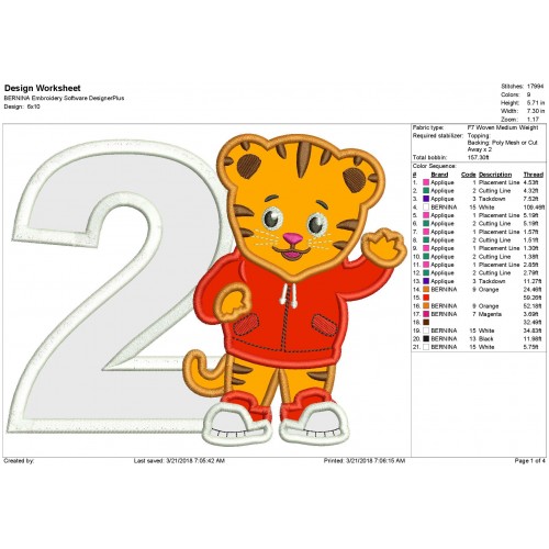 2nd Birthday Daniel Tiger Neighborhood Applique Design