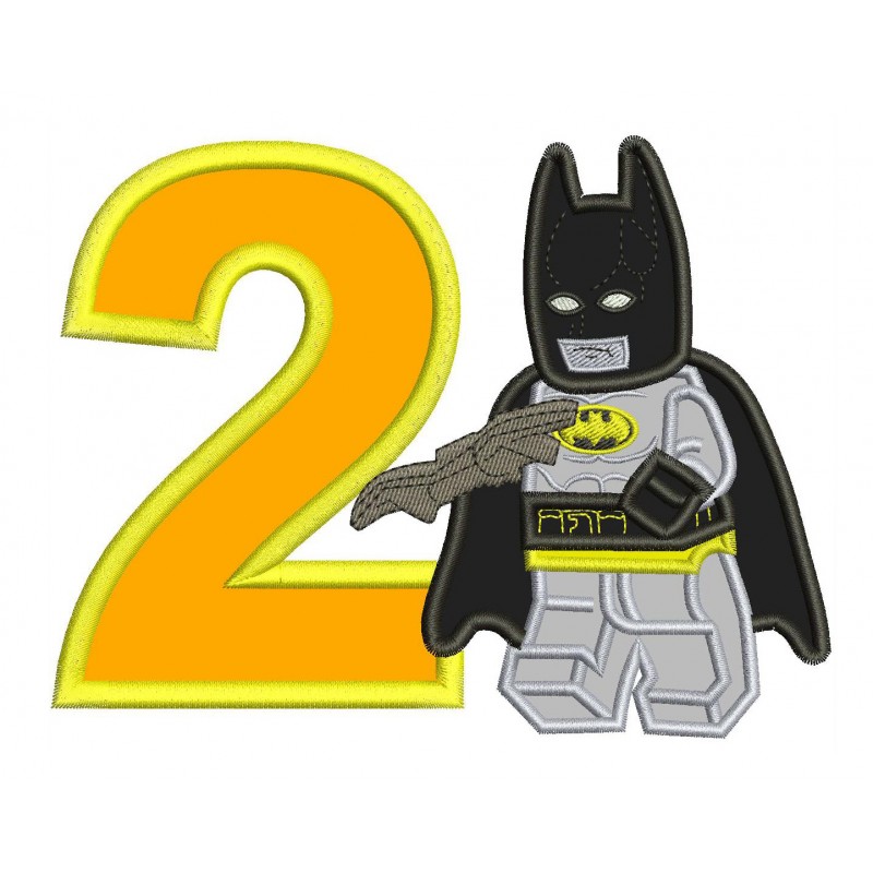 2nd Birthday Lego Batman Applique Design