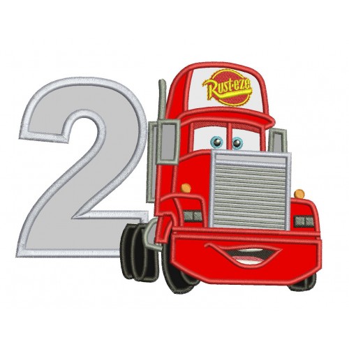 2nd Birthday Mack Truck Disney Cars Applique Design