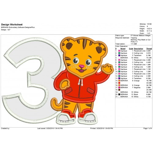 3rd Birthday Daniel Tiger Neighborhood Applique Design