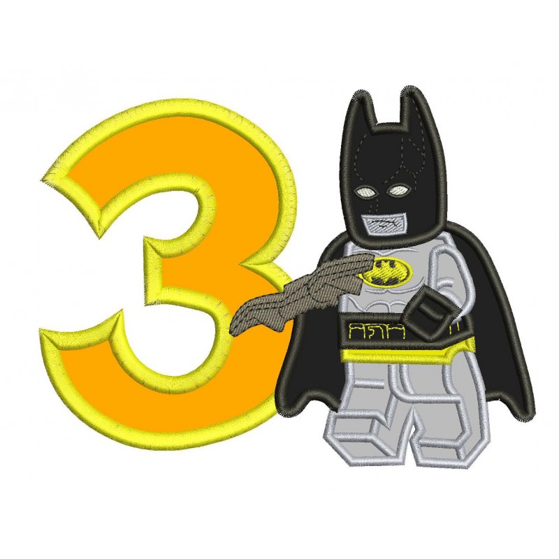 3rd Birthday Lego Batman Applique Design