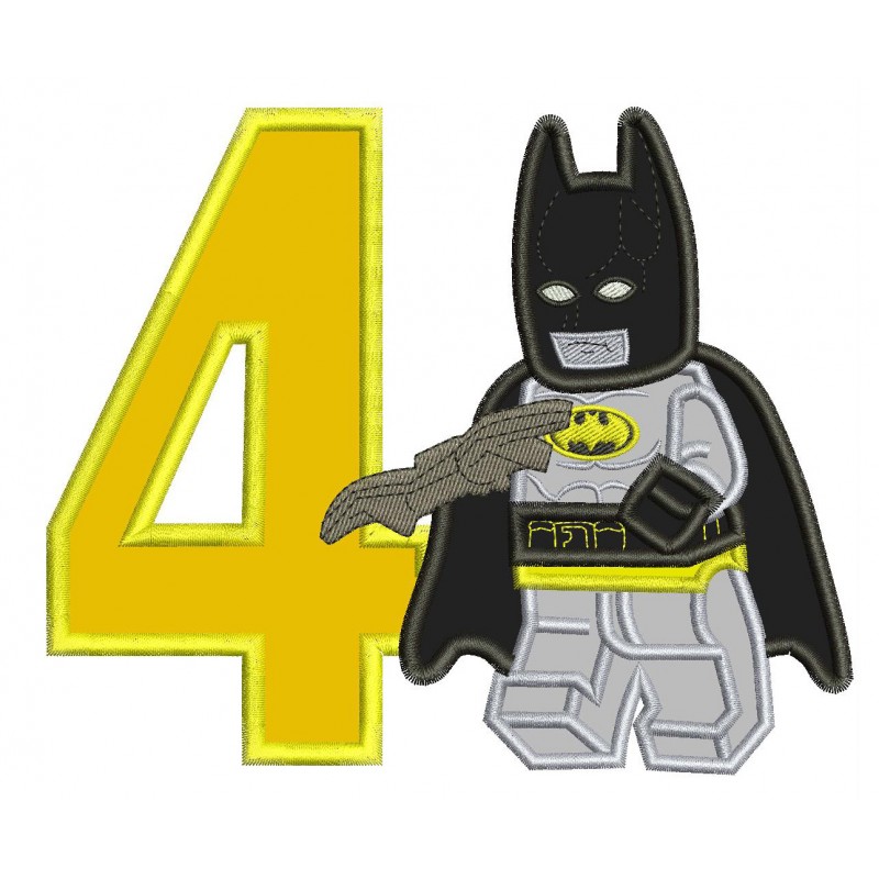 4th Birthday Lego Batman Applique Design