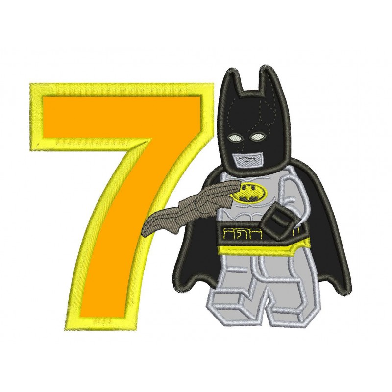 7th Birthday Lego Batman Applique Design