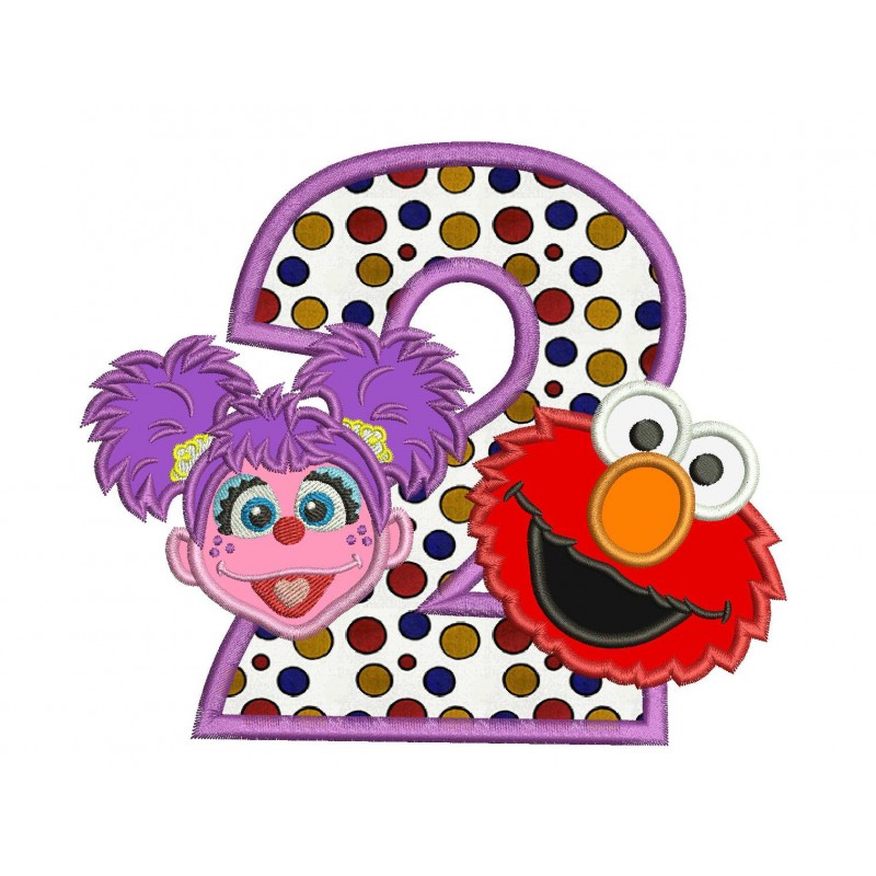 Abby and Elmo 2nd Birthday Applique Design