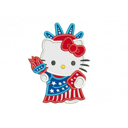 All American Hello Kitty Applique Design