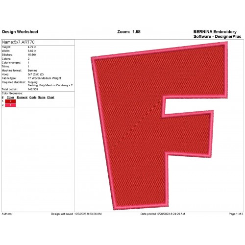 Alphabet F Mario Embroidery Design Embr