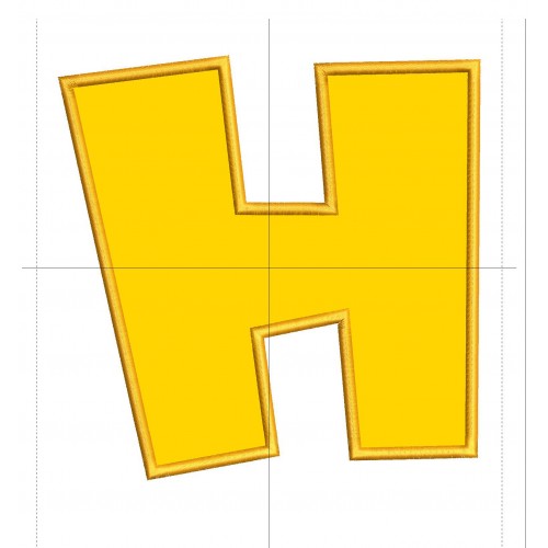 Alphabet H Mario Applique Design Embr