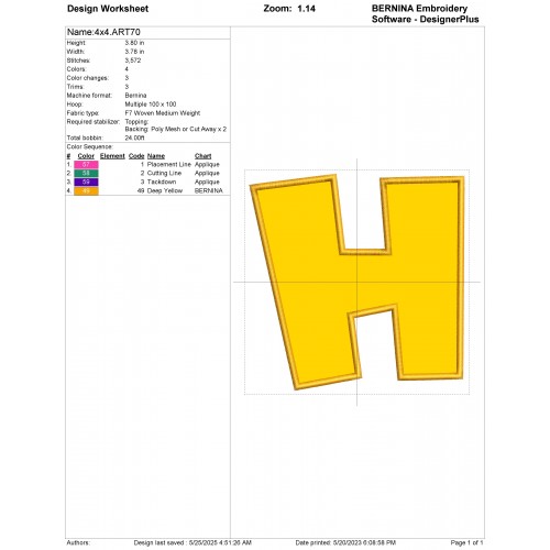 Alphabet H Mario Applique Design Embr