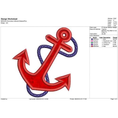 Anchor Applique Design