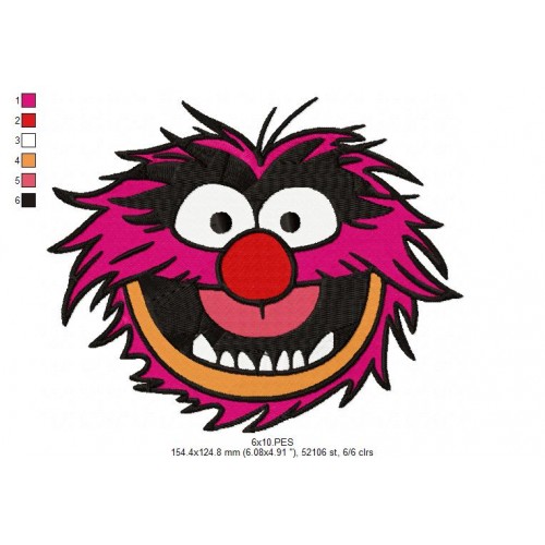 Animal Muppets Embroidery Design