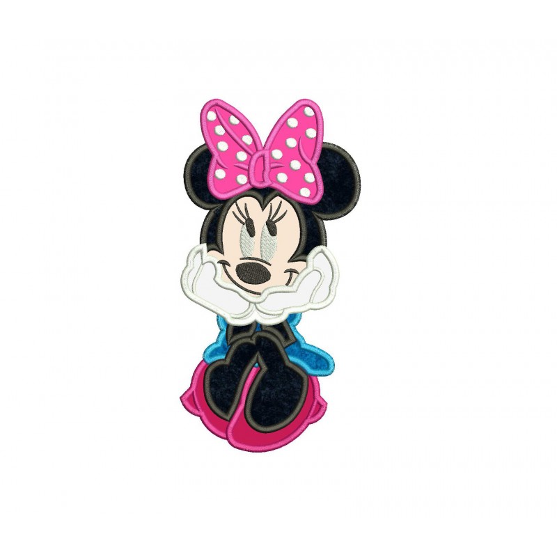 Applique Minnie Mouse Machine Embroidery Applique Design