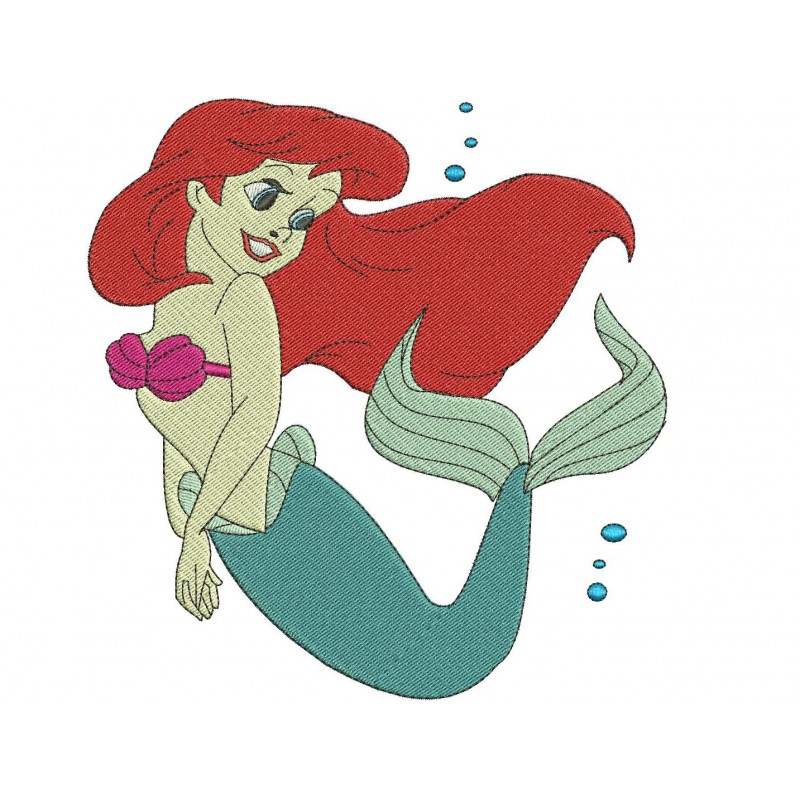 Ariel the Little Mermaid Embroidery Design
