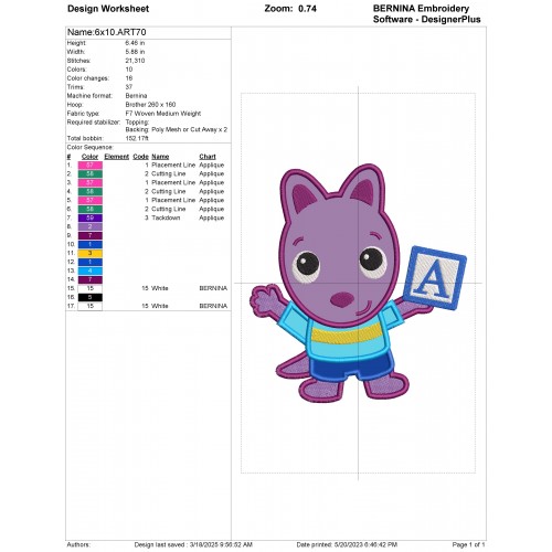 Austin Backyardigans Applique Design Embr