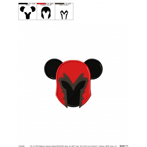 Avenger Mickey Ears Embroidery Design Embr