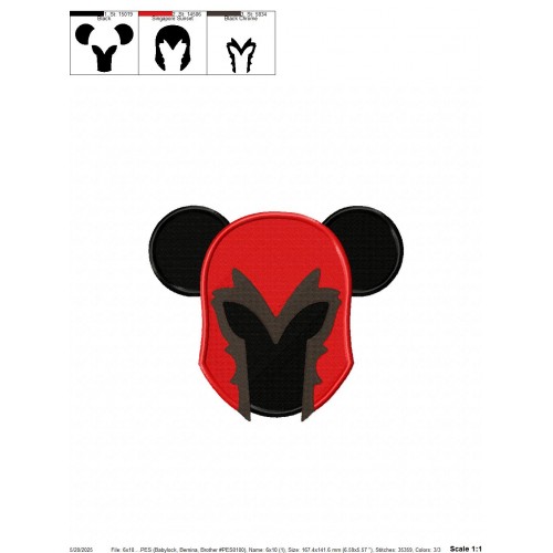Avenger Mickey Ears Embroidery Design Embr