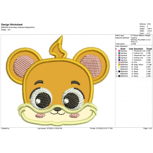 BabyBus Whiskers Applique Design