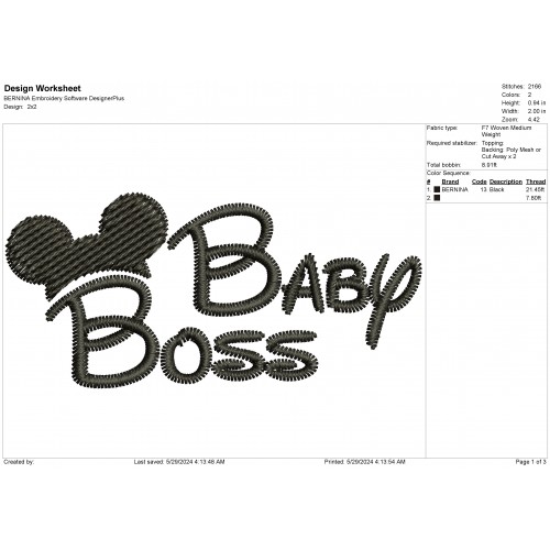 Baby Boss Boy Embroidery Design