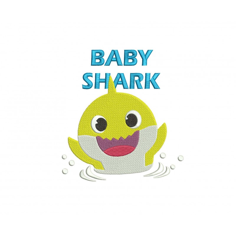 Baby Shark Family Bubbles Birthday Embroidery Design