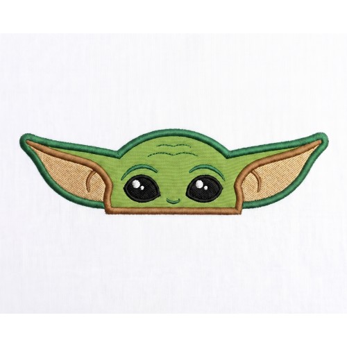 Baby Yoda Peeker Applique Design