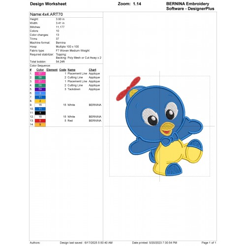 Backyardibabies Baby Pablo Applique Design Embr