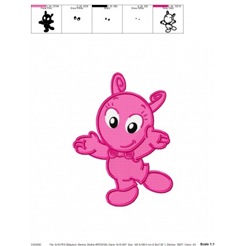 Backyardigans Baby Uniqua Embroidery Design Embr