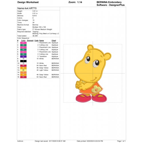 Backyardigans Tasha Applique Design Embr