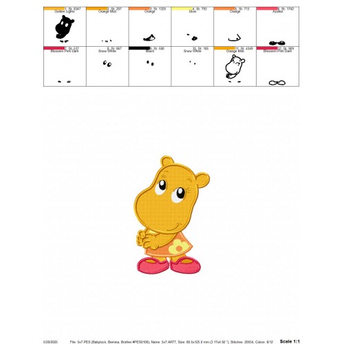 Backyardigans Tasha Embroidery Design Embr