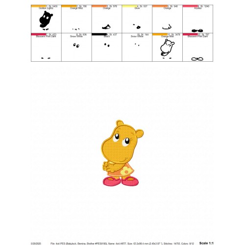 Backyardigans Tasha Embroidery Design Embr