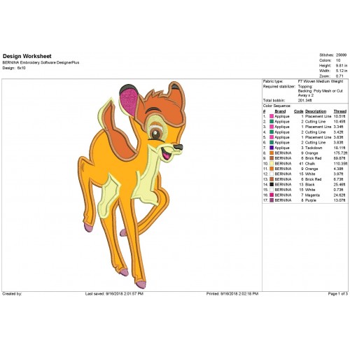 Bambi Applique Design