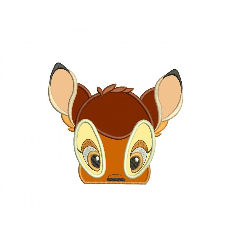 Bambi the Deer Peeker Head Applique Design