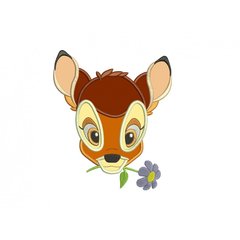 Bambi with a Flower Applique Design