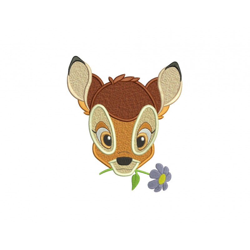 Bambi with a Flower Embroidery Design