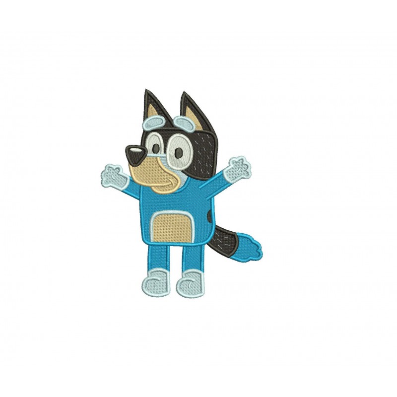 Bandit Bluey the Dog Filled Stitch Embroidery Design