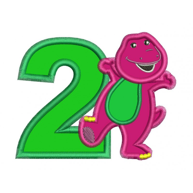 Barney 2nd Birthday Applique Design