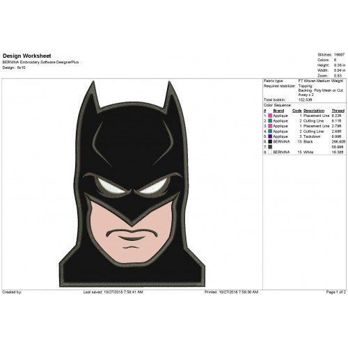Batman Applique Design Batman