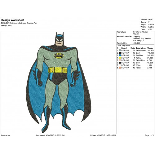 Batman Embroidery Design
