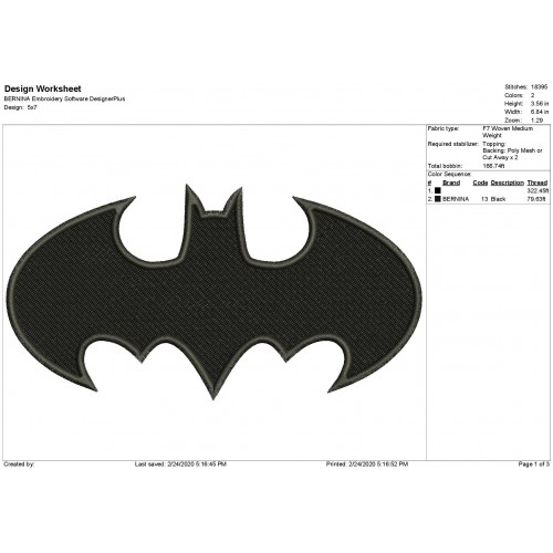 Batman Logo Embroidery Batman Embroidery Design