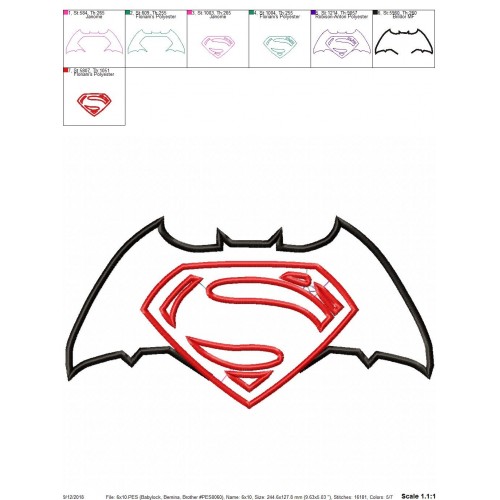 Batman vs Superman Applique Design