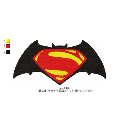 Batman vs Superman Embroidery Design