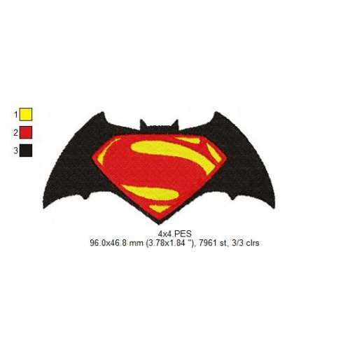 Batman vs Superman Embroidery Design