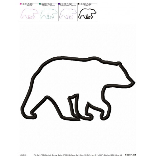 Bear Applique Design Bear Silhouette Applique