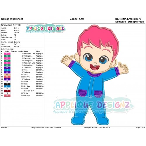 Bebefinn Applique Design