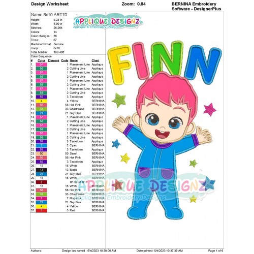 Bebefinn Little Stars Applique Design