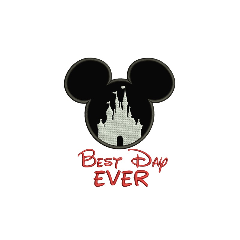 Best Day Ever Mickey Applique Design