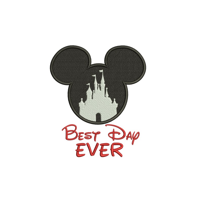 Best Day Ever Mickey Embroidery Design